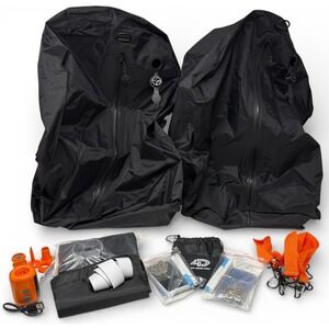 GearLand 4D Gear Luggage Set of 2 30L 8 Gallon Black Bags with Pump Accesories